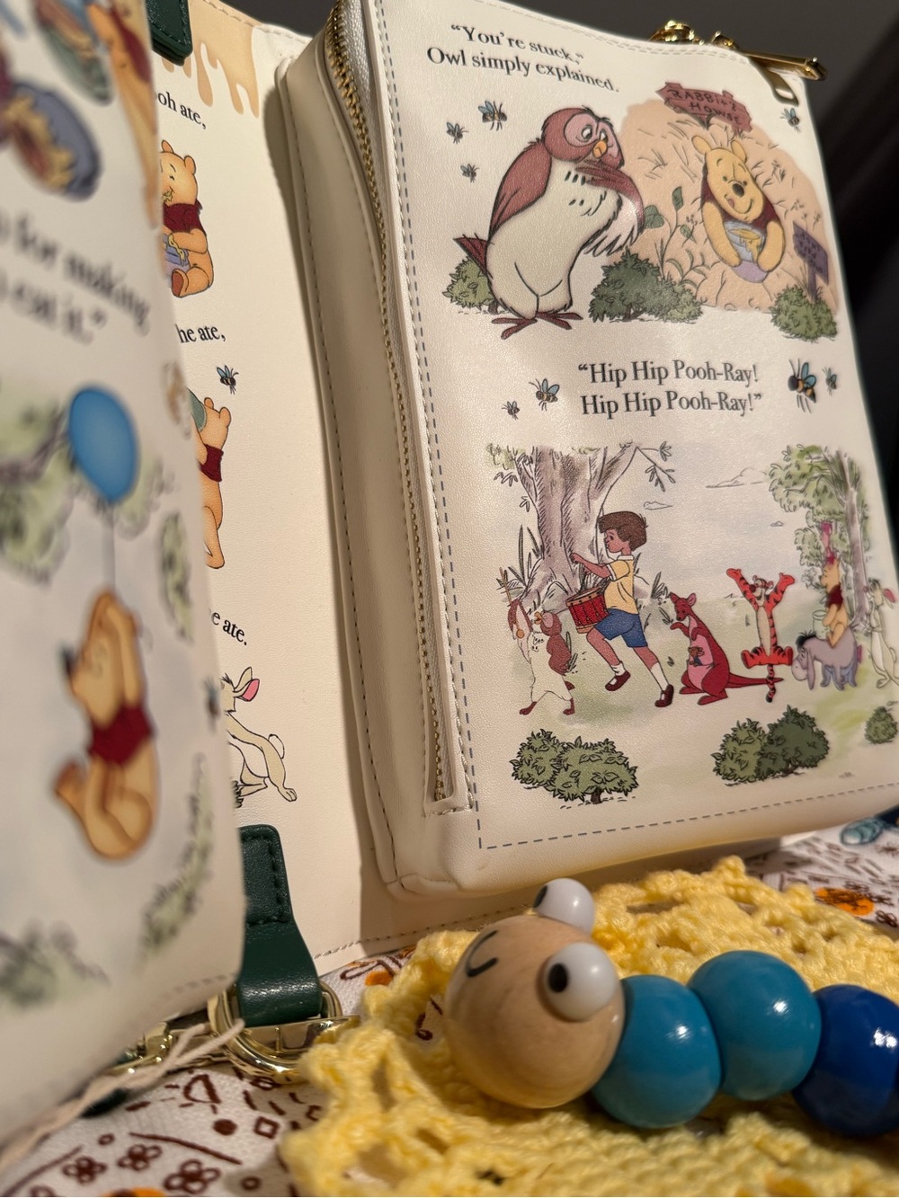 Loungefly Disney Winnie the Pooh Classic Book Dark Green Crossbody Bag Purse NWT - Picture 4 of 6